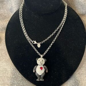 Articulated Pave Bear Necklace & Pin